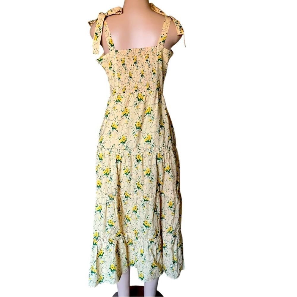 PAIGE Yellow Floral Midi Dress - Picture 6 of 12